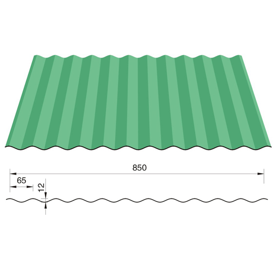 850弧形彩鋼瓦